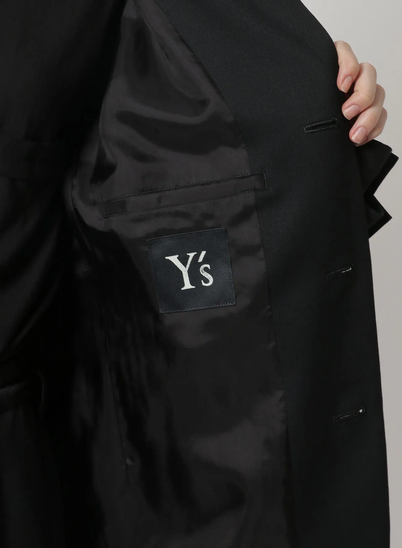 [Y's-Black Name]WOOL GABARDINE REVERSED LINING JACKET