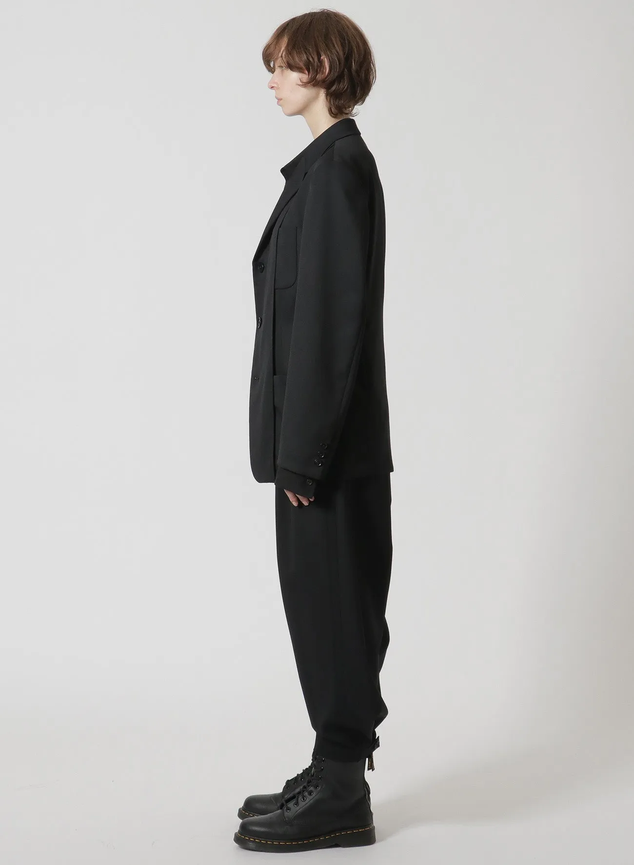 [Y's-Black Name]WOOL GABARDINE REVERSED LINING JACKET